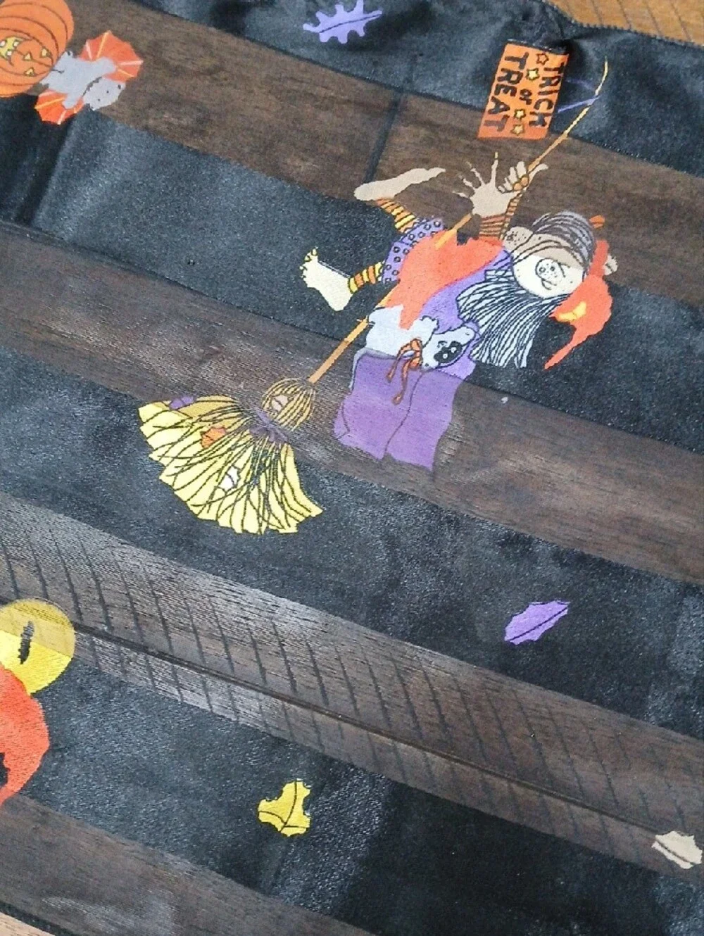 Vintage Rubie's Halloween Scarf 90s Witch Skull Trick or Treat Scarf